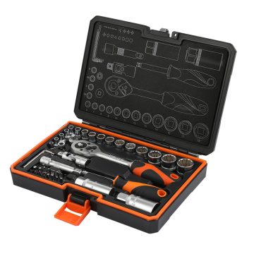   KENDO 1/4"+3/8" Steckschlüssel-Set, 45-tlg., Nr.90591