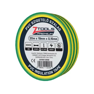 BERGER PVC szigetelőszalag Zöld-sárga 20mx19mm/0,15mm