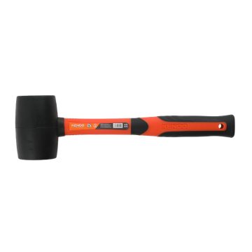 KENDO Rubber Mallet, Fiberglass 450g Black No.25502
