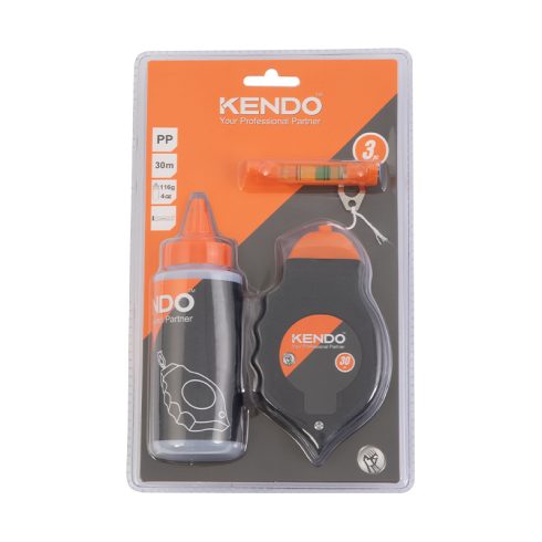 KENDO Chalk Line Set with Powder Coating 3 pcs. No.45342