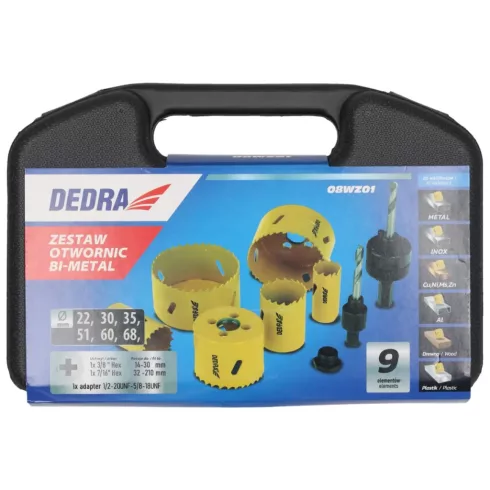 DEDRA Bi-metál lyukfűrész készlet 9db 08WZ01