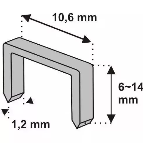 DEDRA Tűzőkapocs 8mm, 1000db, D11, (1,2x10,6mm) 11Z208