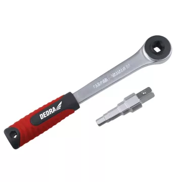   DEDRA Cafni kulcs racsnis hajtószárral, 1/2"  szár, 2 részes készlet.  12H020