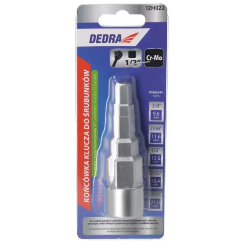 DEDRA Cafni kulcs bit, befogás 1/2" CrMo   12H022