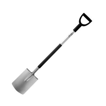   DEDRA Gerade Schaufel mit Metallstiel, D-förmigem Kunststoffgriff 122cm 80B006