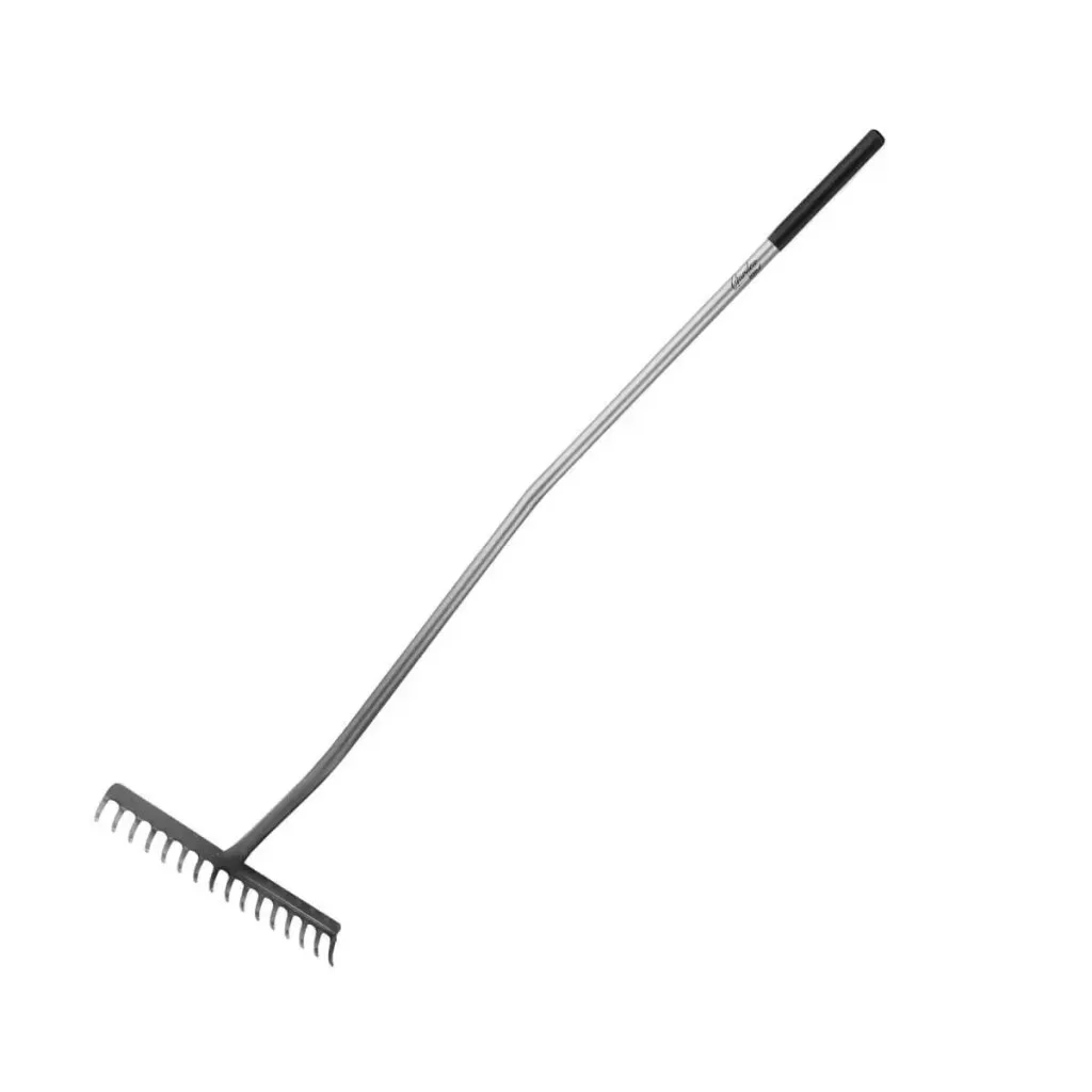 Reinforce Rake DEDRA 16-tooth reinforced rake with a bent tubular handle 80