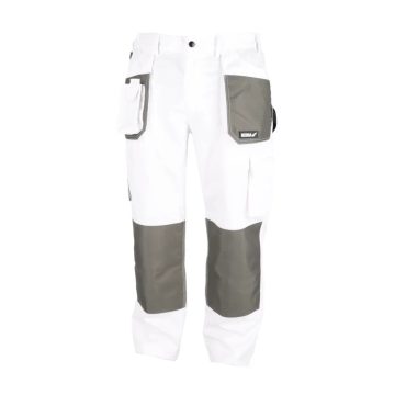   DEDRA Protective Trousers, Size L/52, white, 190g/m² BH4SP-L