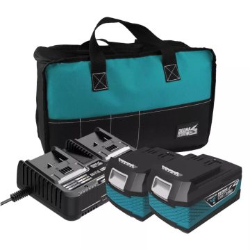   DEDRA Akku-betriebene Akku + Doppelladegerät-Set in einer Tasche DED7001A + 2x DED7034 + DED7038V DED7030G04