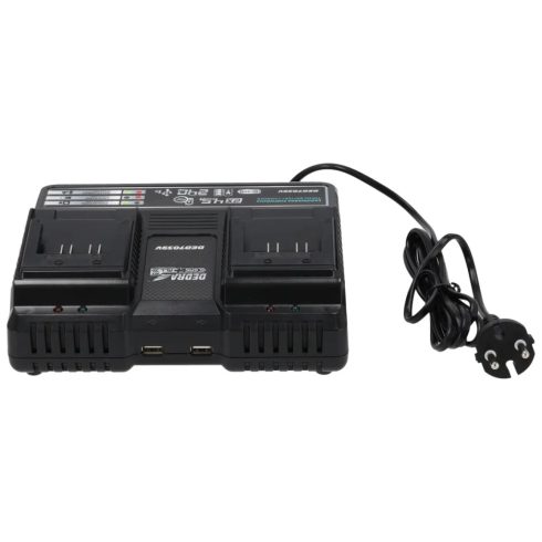 DEDRA Doppel-Schnellladegerät Smart, Quick Charge 18V, SAS + ALL DED7039V