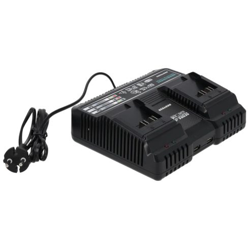 DEDRA Doppel-Schnellladegerät Smart, Quick Charge 18V, SAS + ALL DED7039V