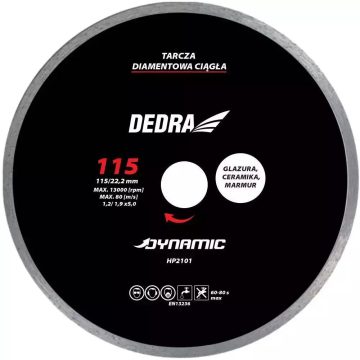   DEDRA Continuous Edge Diamond Blade for Tiles 125/22.2mm Dynamic HP2102