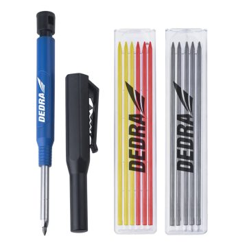   DEDRA Töltőceruza ceruza betéttel 1+12 db, 6x fekete, 3 x sárga, 3 x piros hegyező  M9004C