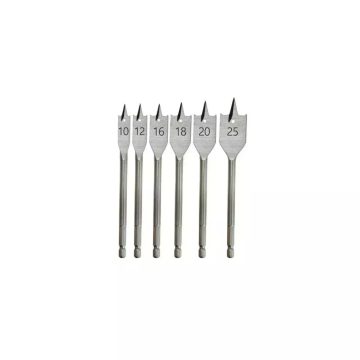   DEDRA Flat Wood Drill Bit Set 6pcs: 10, 12, 16, 18, 20, 25mm WDAS06