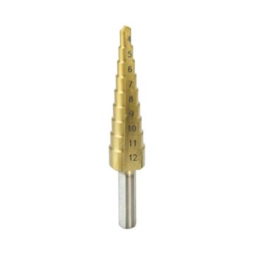 DEDRA Lépcsős fúró 4-12mm, HSS, TiN WMST0412