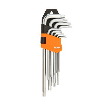   KENDO Lange Loch TORX-Schlüssel-Set, 9-teilig, T10-T50, CrV, Nr. 20742