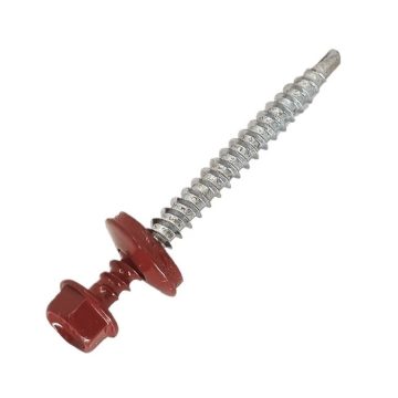   DIN7504K 4,8x35 Hexagonal head self-drilling wood screw+EPDM RAL3009 OD 50323