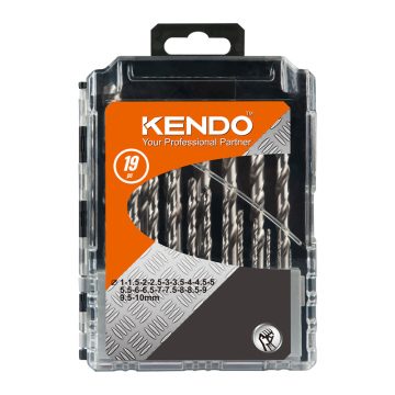   KENDO Spiralbohrer Set HSS-G 19St. 1,0-10,0/0,5 P-Box No.11603233