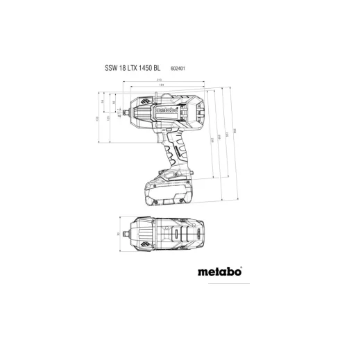 METABO SSW 18 LTX 1450 BL csak gép ML-ben  602401840