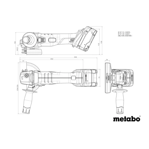 METABO W 18 7-125 Akku-Sarokcsiszoló  602371850