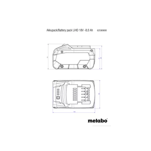 METABO Akku LiHD 18V - 10,0 Ah  625549000