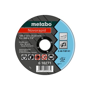 METABO Novorapid 125 x 1,0 x 22,23 Inox, TF 41 (616271000)