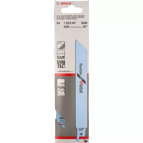 BOSCH  S 922 AF Flexible Metal szablyafûrészlap 150x19x0,9   5 db/ csomag