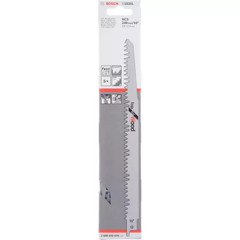 BOSCH S 1531 L Top Wood szablyafûrészlap 240x19x1.5  5 db / csomag