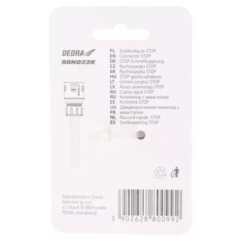 DEDRA STOP gyorscsatlakozó 1/2"  80N012L