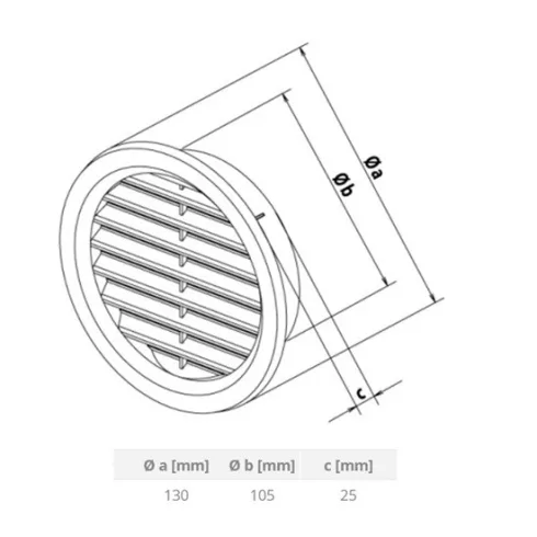 Szellőzőrács d110mm műanyag JKH