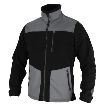   DEDRA Polár pulóver betétekkel,280g/m2,méret:XL, fekete-szürke BH6PA1-XL