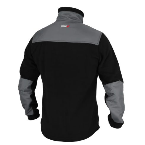 DEDRA Fleece-Pullover mit Einsätzen, 280g/m², Größe XL, schwarz-grau BH6PA1-XL