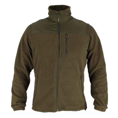 DEDRA Fleece-Pullover mit Einsätzen, 280g/m², Größe L, grün-militär BH6PA-L