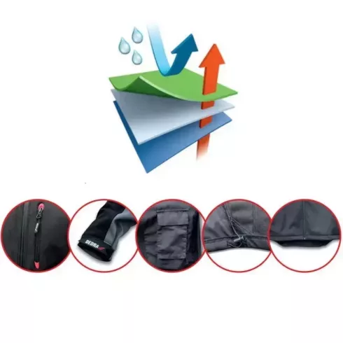 DEDRA Softshell kabát, méretek: XXL ,96% poliészter+ 4% elasztán BH6KS-XXL