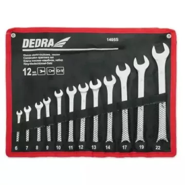   DEDRA Csillag-villás kulcs készlet 12db, CrV, 6-14, 17, 19, 22mm PVC tokban   1405S