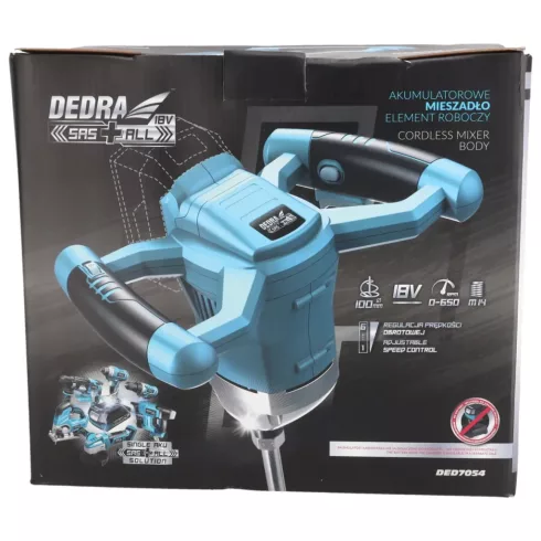 DEDRA  Cordless electric stirrer, DED7054 SAS+ALL 18V, 100mm stirrer, speed control, M14