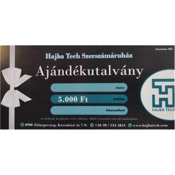   HT Hajba Tech Szerszámáruház Ajándékutalvány 5000 Ft  No.: 001