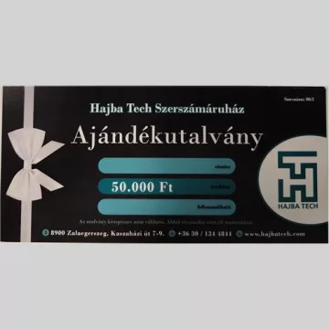  HT Hajba Tech Szerszámáruház Ajándékutalvány 50000 Ft  No.: 063