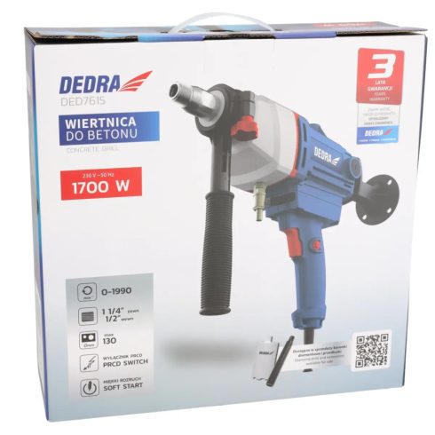 DEDRA Betonfúró, magfúró max.130 mm átmérőig 1700W  DED7615