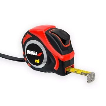   DEDRA Magnet-Maßband mit beidseitiger Skala, 5 m / 19 mm, automatischer Stopp, Gummibeschichtung – M591P