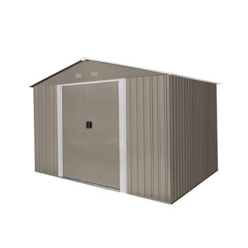   RIWALL RMSA 8x10 Braun – Metall-Gartenhaus 3 × 2,4 m mit Satteldach, Braun