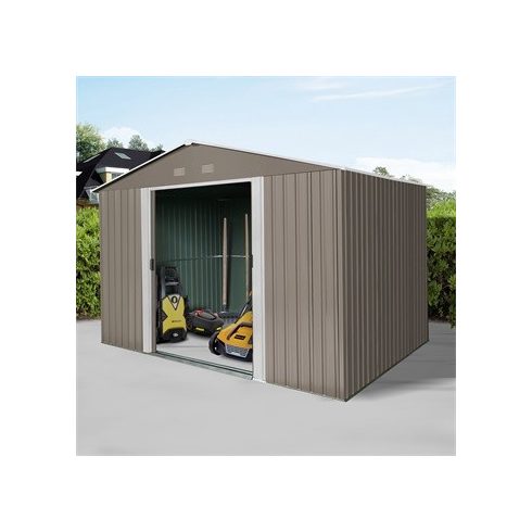 RIWALL RMSA 8x10 braun - fém kerti tároló 3 x 2,4 m nyeregtetővel barna