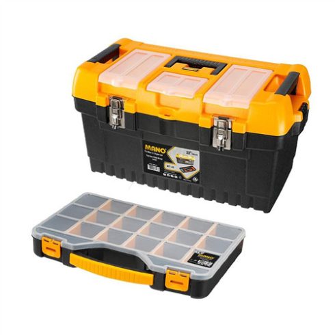 MANO fémcsatos szerszámkoffer +tárolódoboz MT-22 + ORG-18