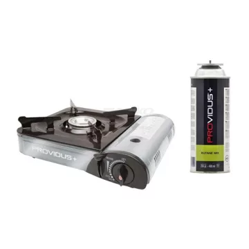   PROVIDUS FC300G tabletop camping stove, 230 g gas cartridge (CGV230LC) as a free gift