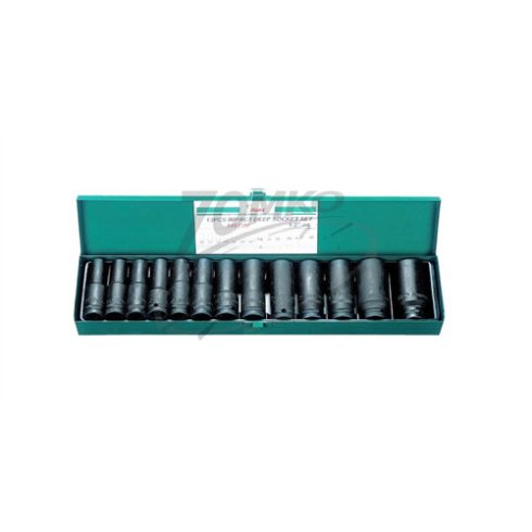 HANS 1/2" Gépi hosszú dugókulcsfej készlet CrMo 060103-0153