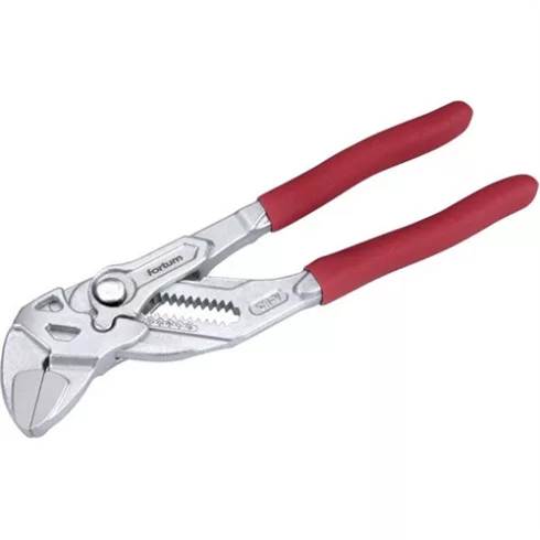 Vízpumpafogó nyomógombos párhuzamos pofákkal 180mm krómozott CrV gumírozott markolat