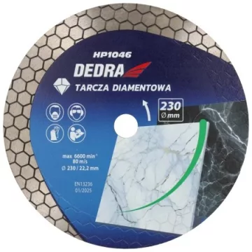   DEDRA Gyémánt vágókorong méhsejt száraz nedves vágásra 230mm  H1046