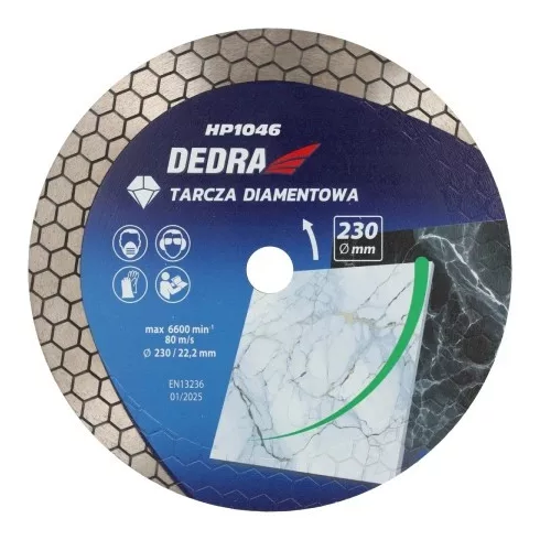 DEDRA Gyémánt vágókorong méhsejt száraz nedves vágásra 230mm  H1046